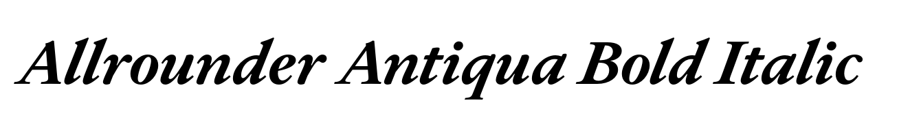 Allrounder Antiqua Bold Italic
